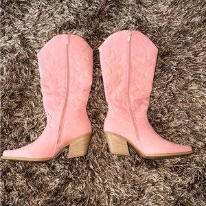 Forever Link Pink Heeled Boots